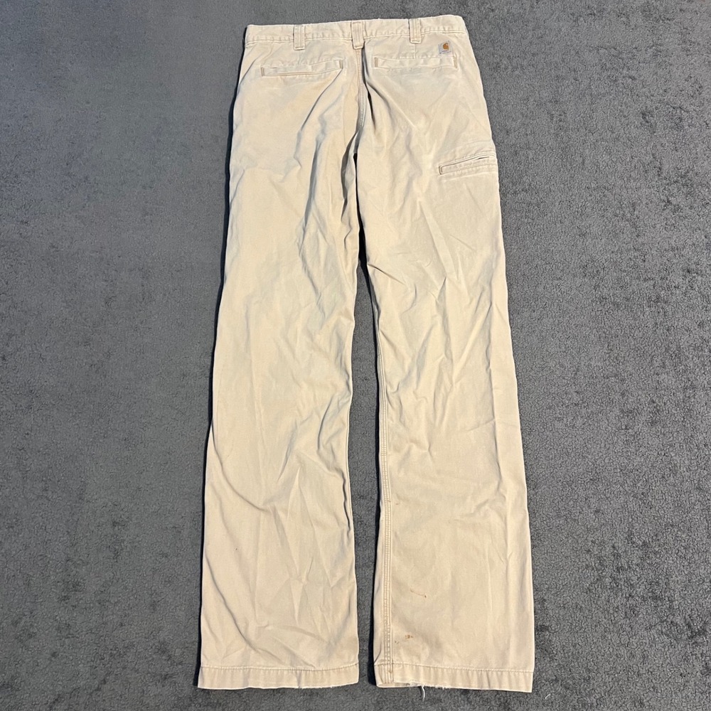 Y2K Carhartt Relaxed Fit Canvas Work Khaki Pants 34x34 Mens Utility Chino